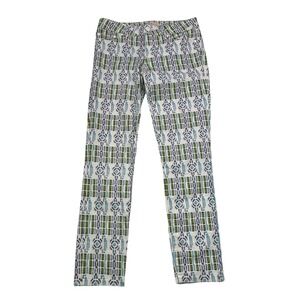 Tory Burch Printed Women's Size 28‎ Geometric Pattern Skinny Jeans 27" Inseam